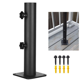 VANROUG heavy-duty umbrella base side view shows sturdy support for large outdoor umbrellas.