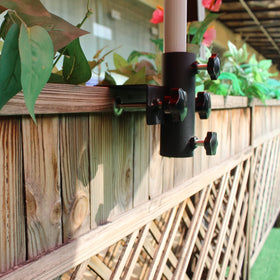 VANROUG rail-mounted umbrella holder for tailgate and dock
