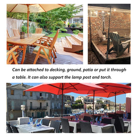 VANROUG space-saving clip design frees patio space for furniture.