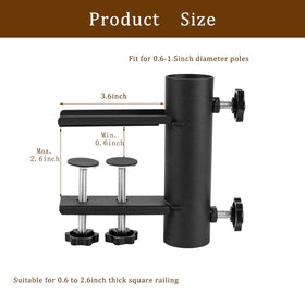VANROUG umbrella stand holder attached to railing for quick shade setup