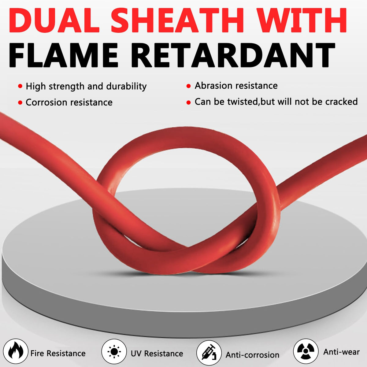 Vansdon red end 10AWG solar cable with weatherproof connectors