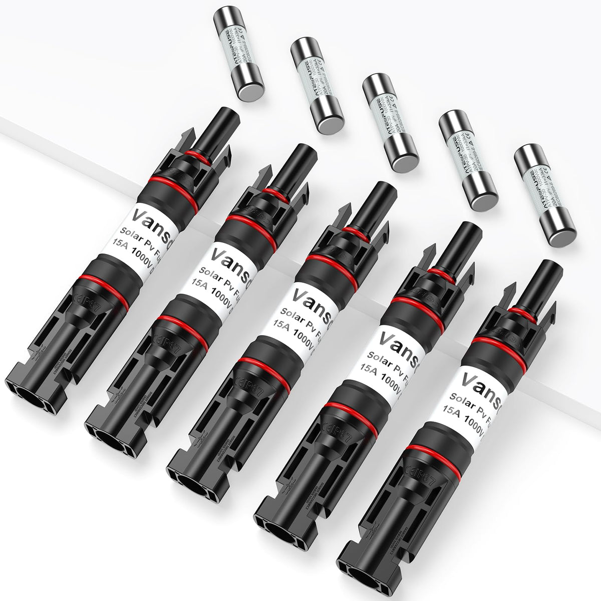 Vansdon solar fuse holder inline assembly for reliable PV protection.