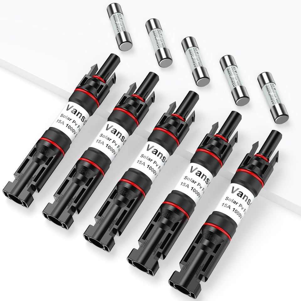 Vansdon solar fuse holder inline assembly for reliable PV protection.