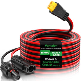 Vansdon solar to XT60 cable extended 30ft for off-grid charging