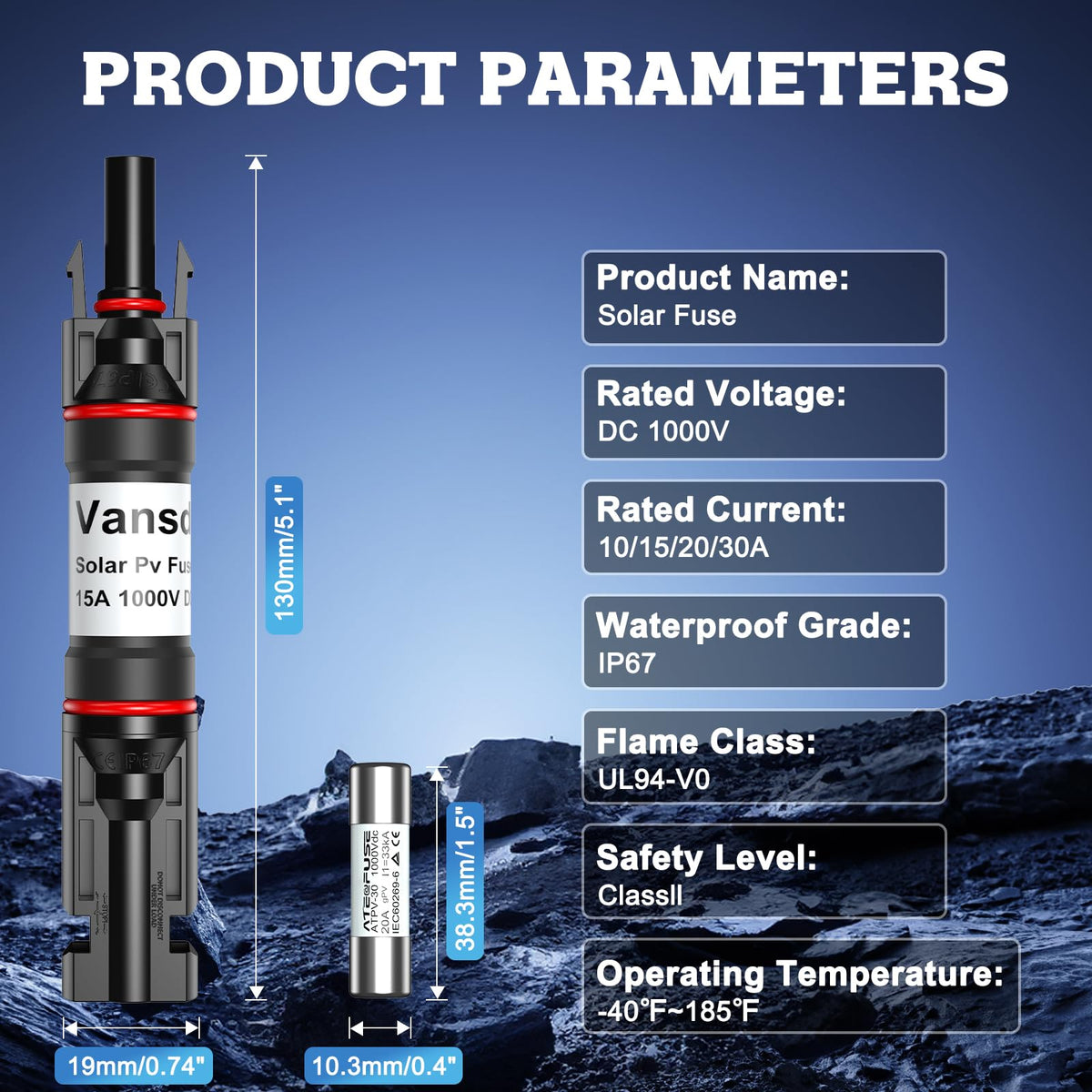 Vansdon suitable for DC side protection in PV power systems.
