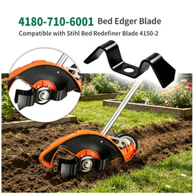Vanshly bed edger blade installation step demonstrates easy replacement.