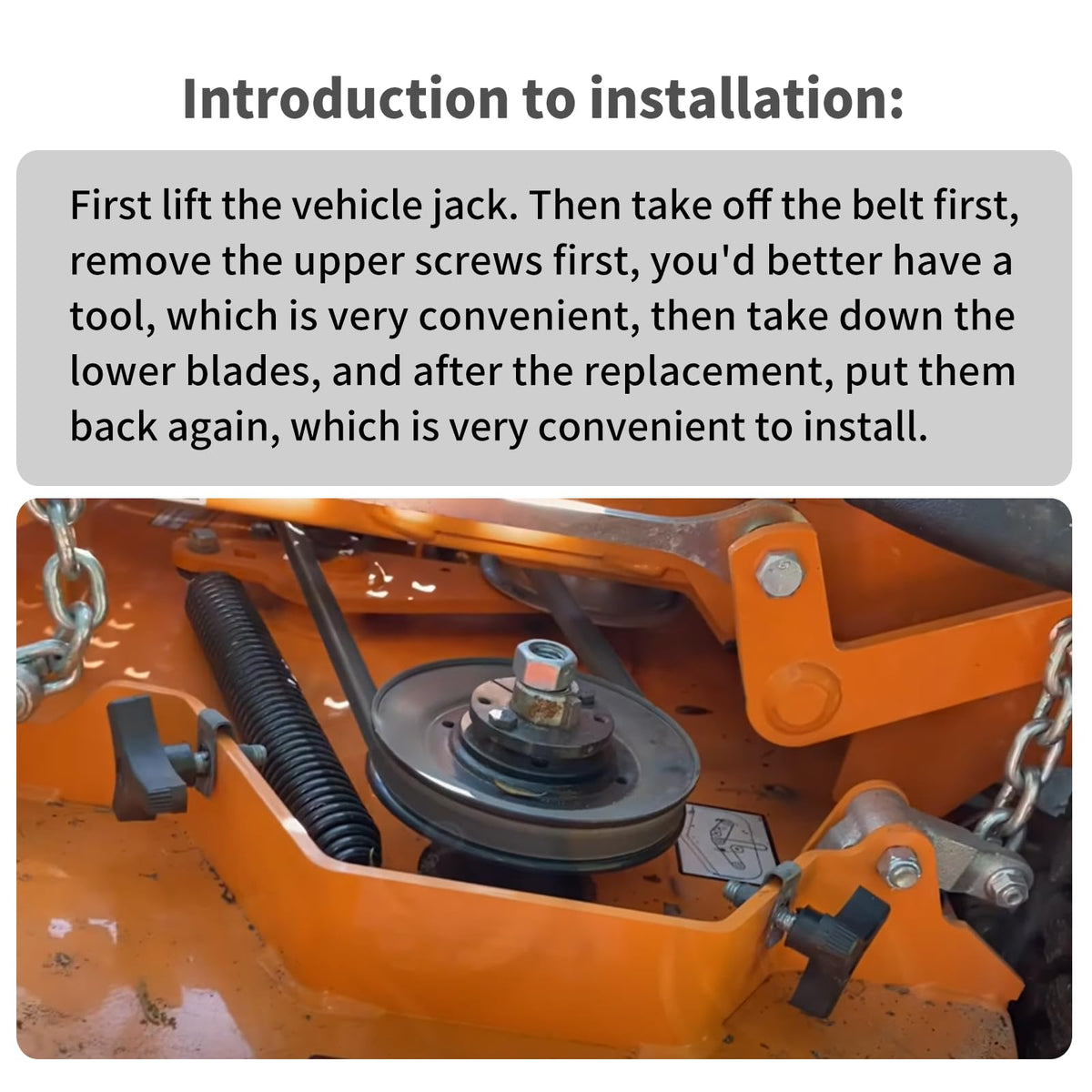 Vanshly spindle bolt kit compatible with Scag midsize mower models.
