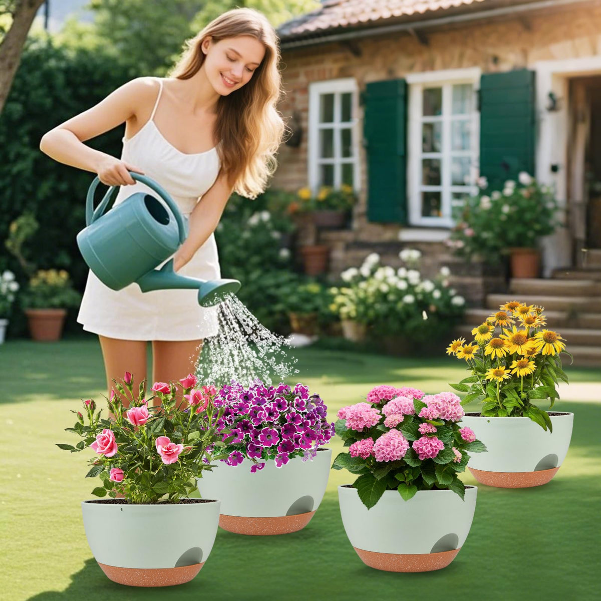 Vanslogreen 12-inch planter fits succulents, herbs, and more.