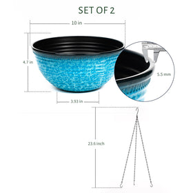 Vanslogreen Snowflake Blue planters close-up glaze finish enhances decor