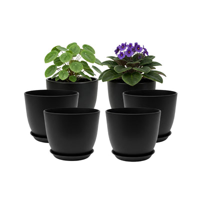Vanslogreen 8-inch pot set with matte finish for a minimalist indoor garden.