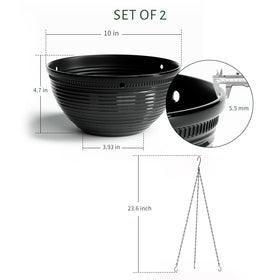 Vanslogreen glazed finish hanging planter for a modern look in any space.