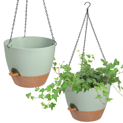 Vanslogreen hanging planter two-pack for space-saving indoor use.
