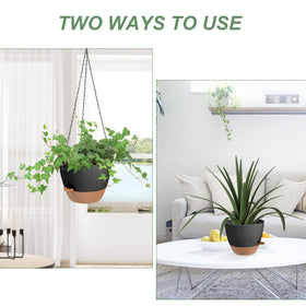 Vanslogreen hanging planter thick-walled plastic delivers durability in indoor and outdoor use.