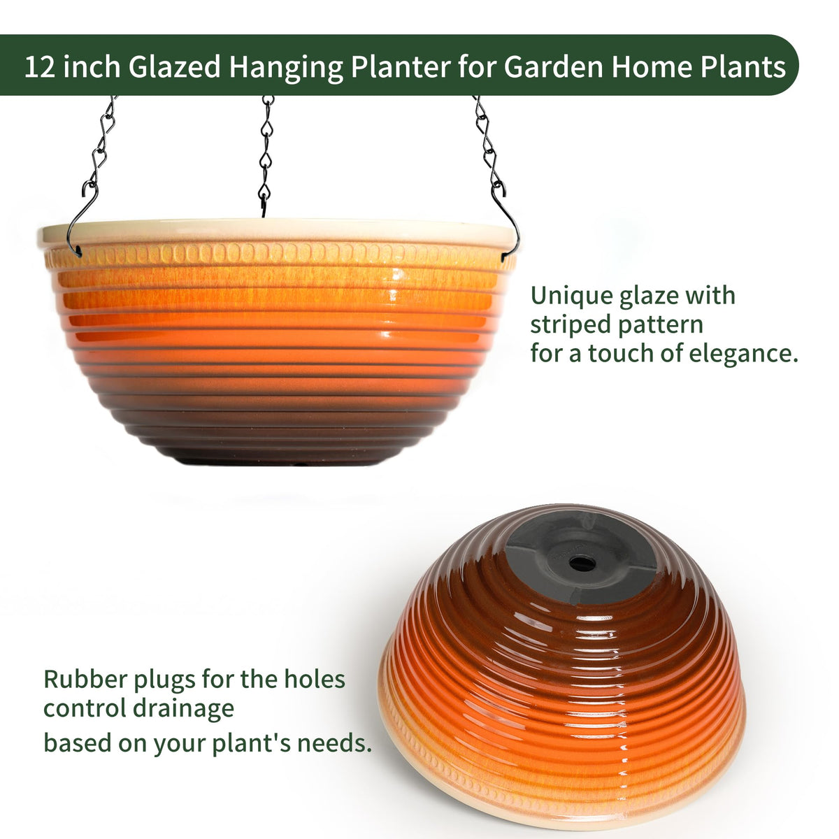 Vanslogreen large hanging planter with a strong triangular chain for stable display.
