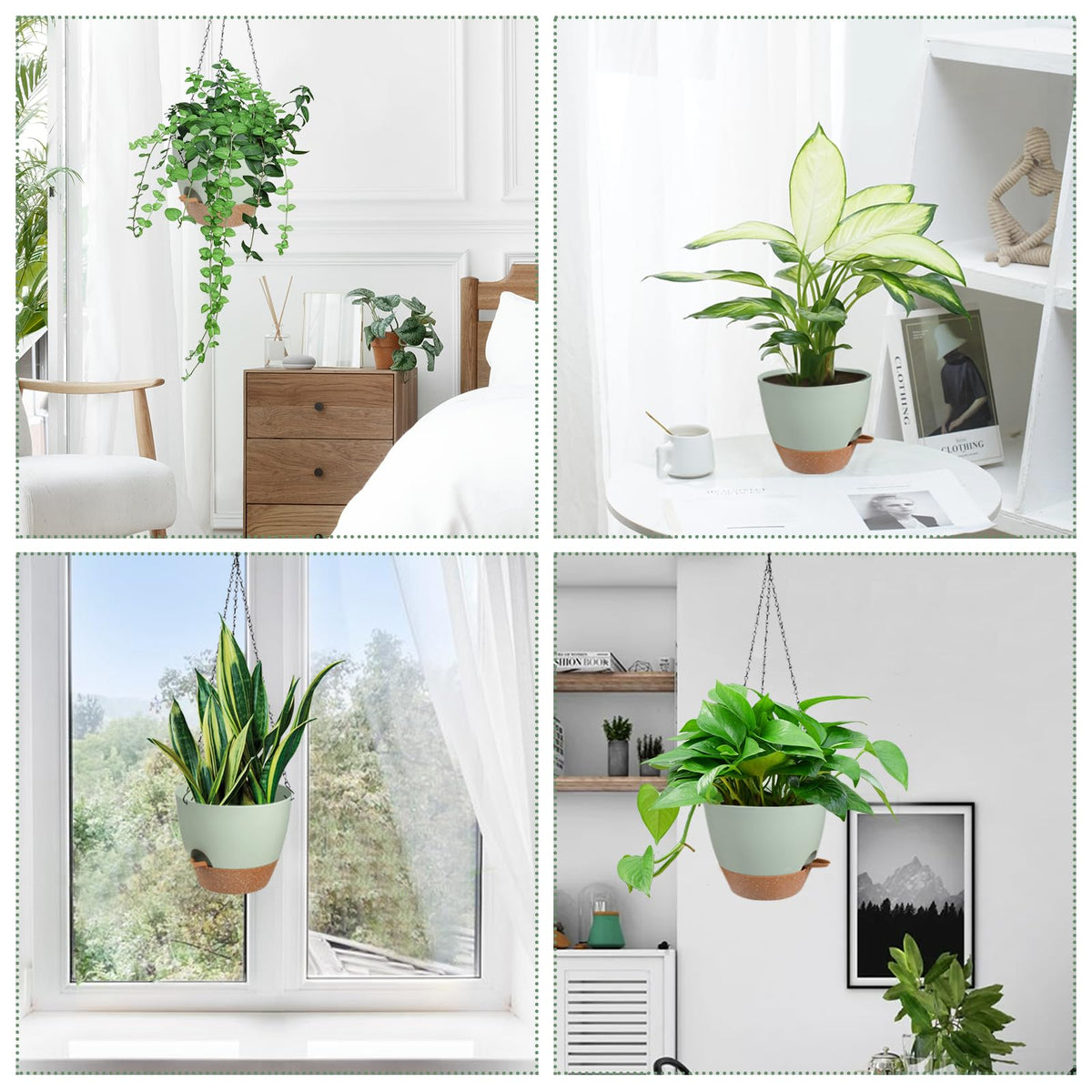 Vanslogreen indoor-outdoor hanging planter suits patios, balconies, and porches