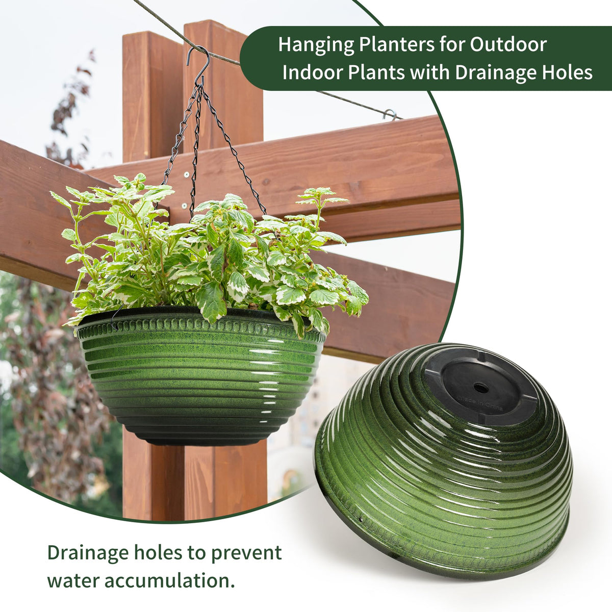 Vanslogreen lightweight durable plastic hanging planter suitable for versatile placements.