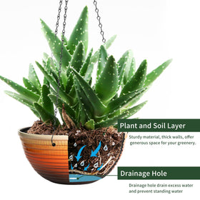 Vanslogreen orange two-pack hanging planters for versatile home garden decor.