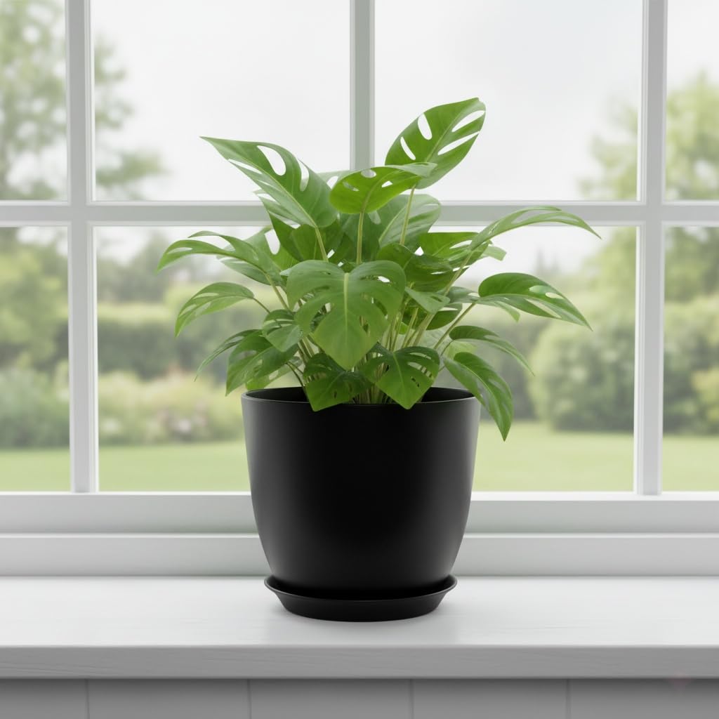 Vanslogreen 8-inch pots fit Monstera, Snake Plant, and more.