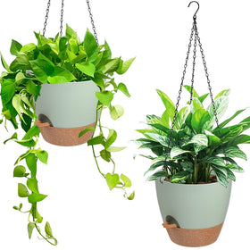 Vanslogreen self-watering hanging planter for steady moisture and lush plants