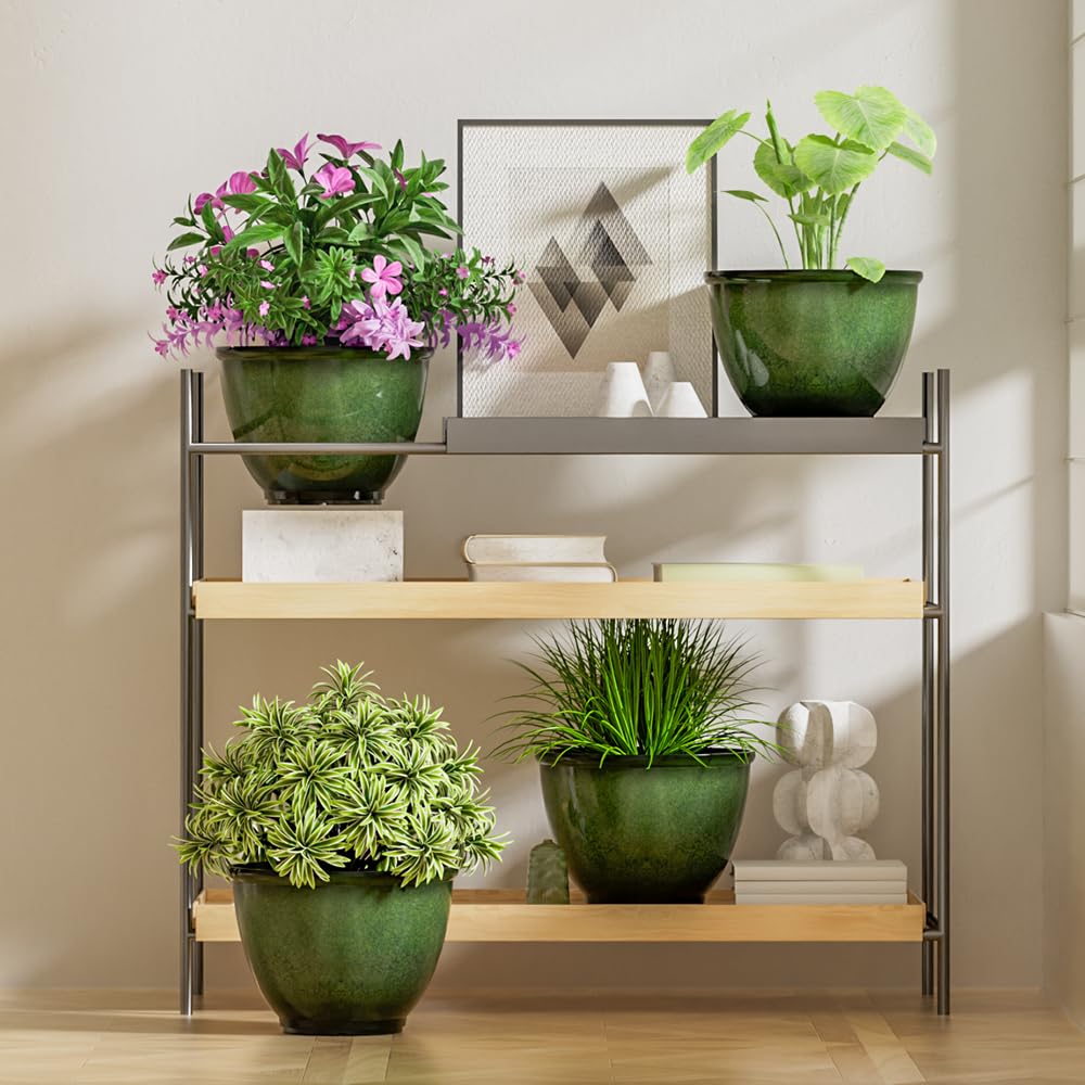 Vanslogreen set of 4 planters for cohesive garden styling.
