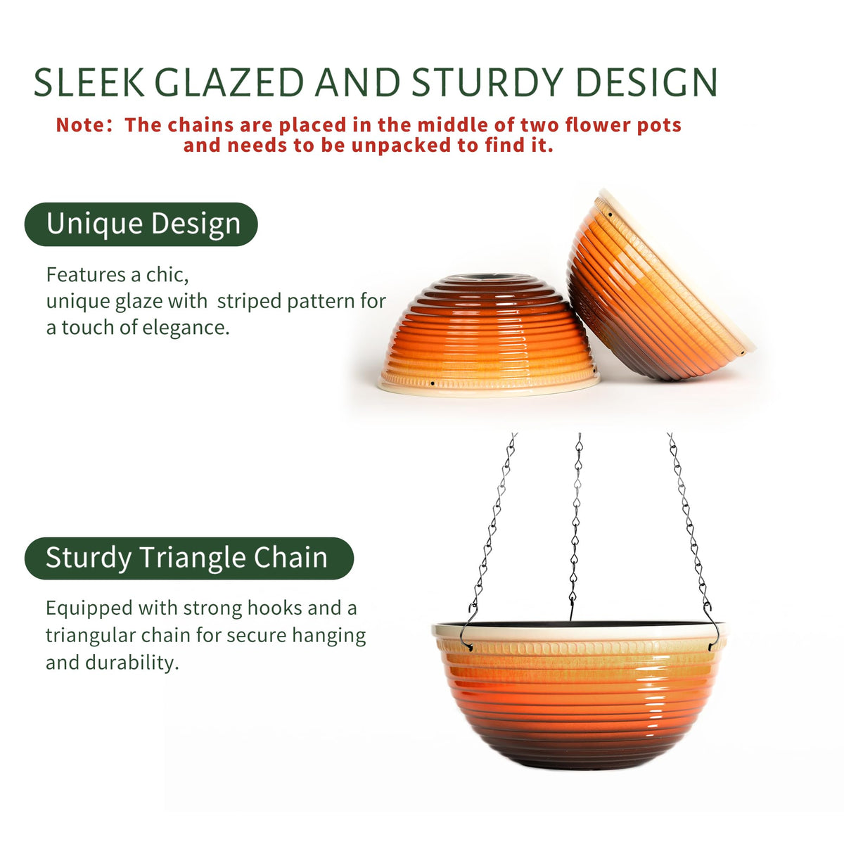 Vanslogreen triangular-chain hanger provides stable support for indoor or balcony setups.