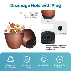 Vanslogreen two-pack planters with glossy ceramic-like finish for stylish spaces