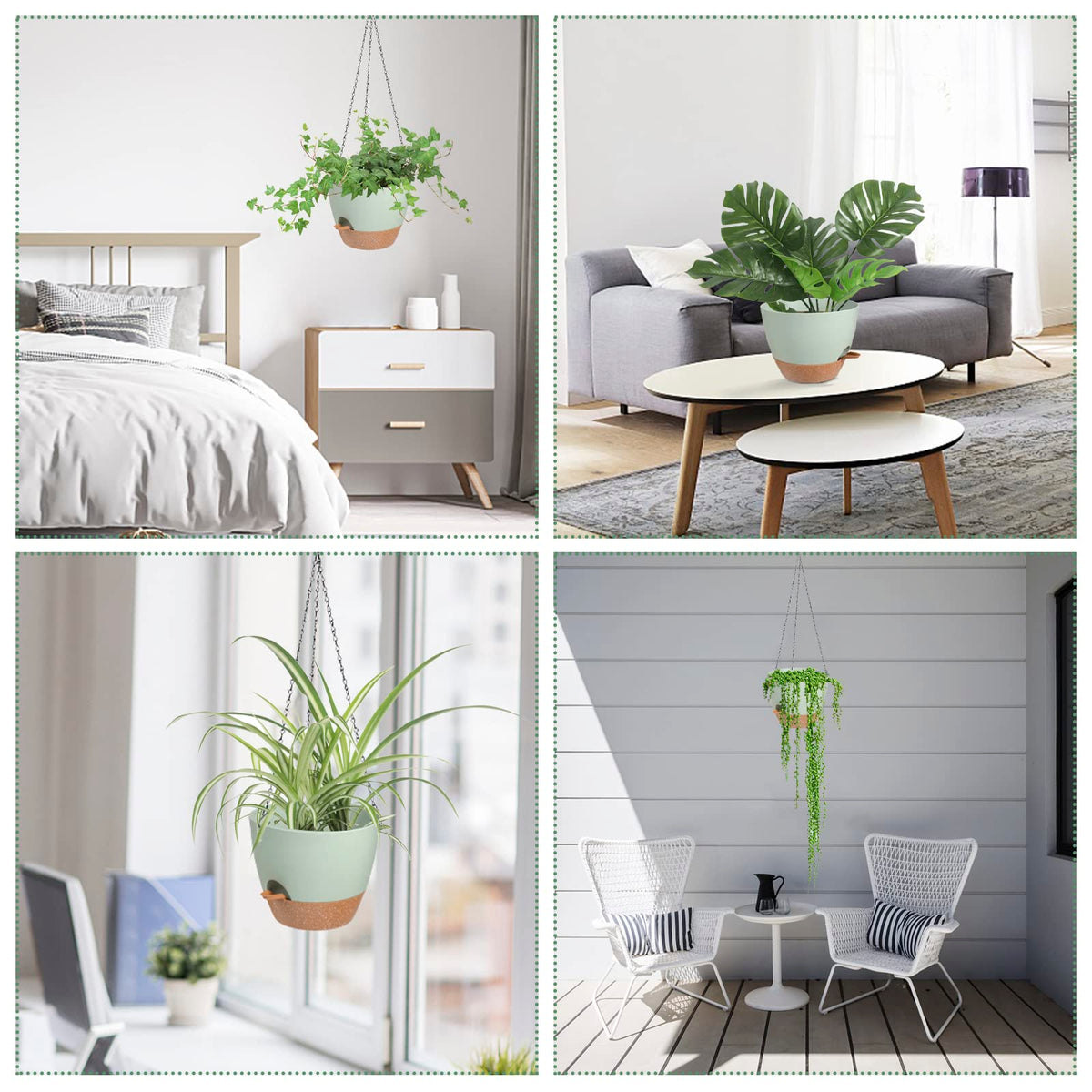 Vanslogreen two-pack hanging planters set for multiple plant arrangements.