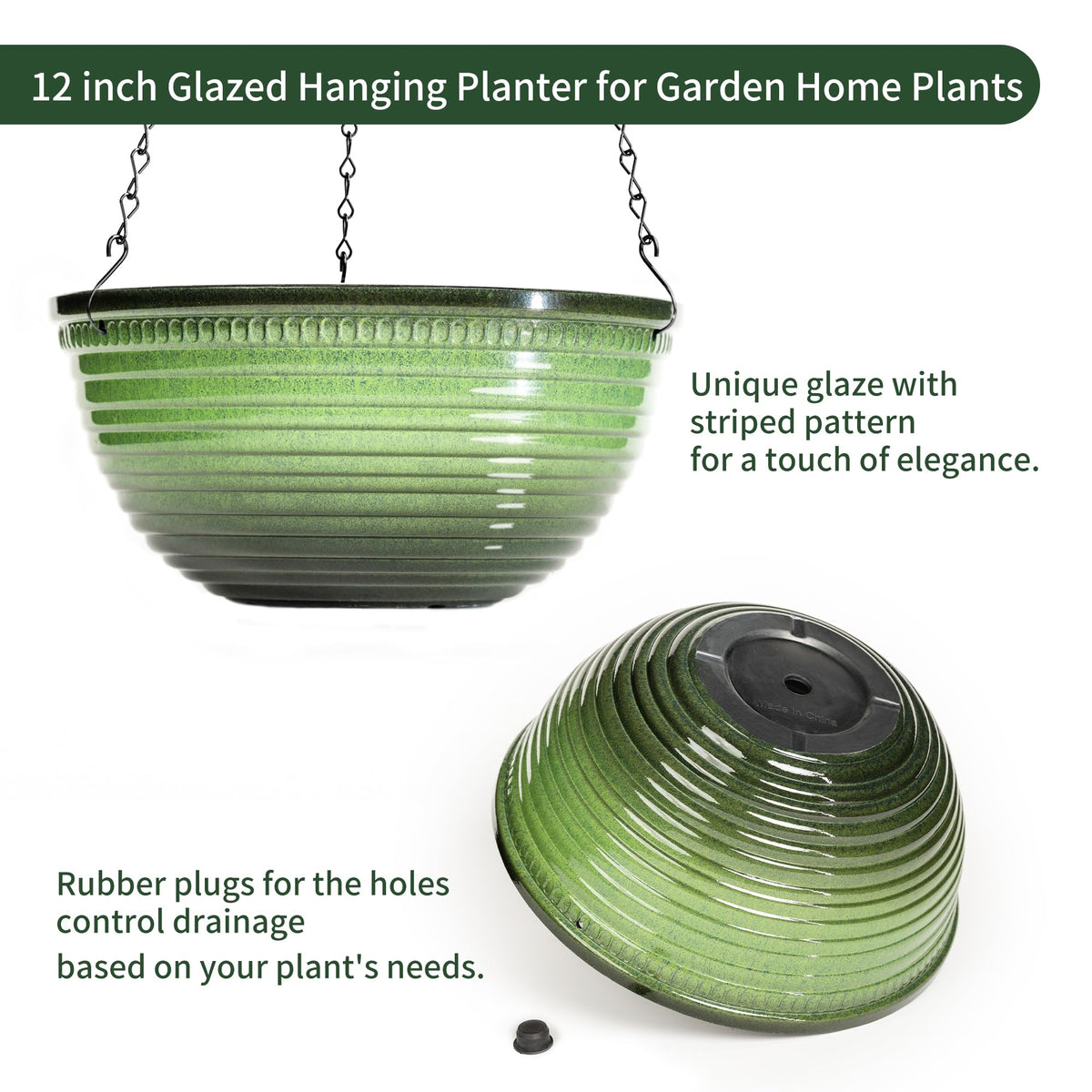 Vanslogreen two-pack large hanging planters displayed for indoor and outdoor use.