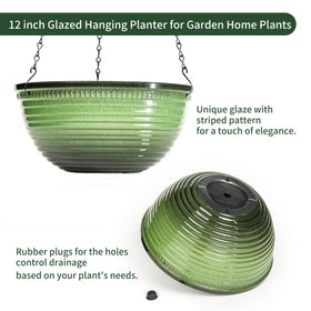 Vanslogreen two-pack large hanging planters displayed for indoor and outdoor use.