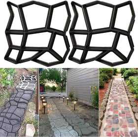 VanSmaGo concrete molds 2-pack setup for easy DIY walkways in patio and garden.
