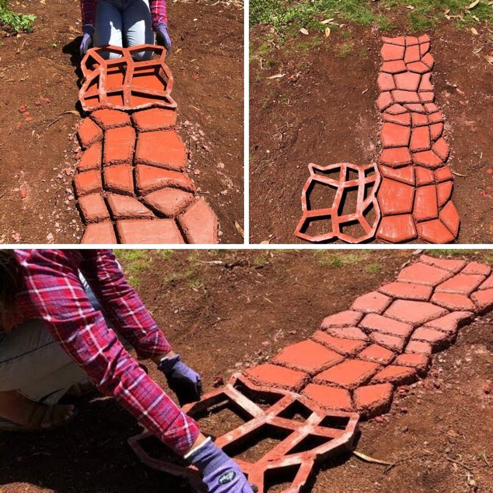 VanSmaGo stone mold blocks assemble into a rustic walkway