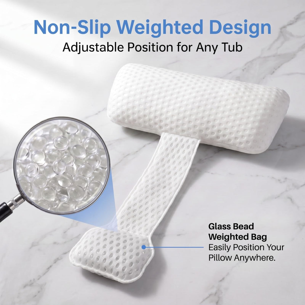 Vanstormy head and neck support enhances comfort during soaks