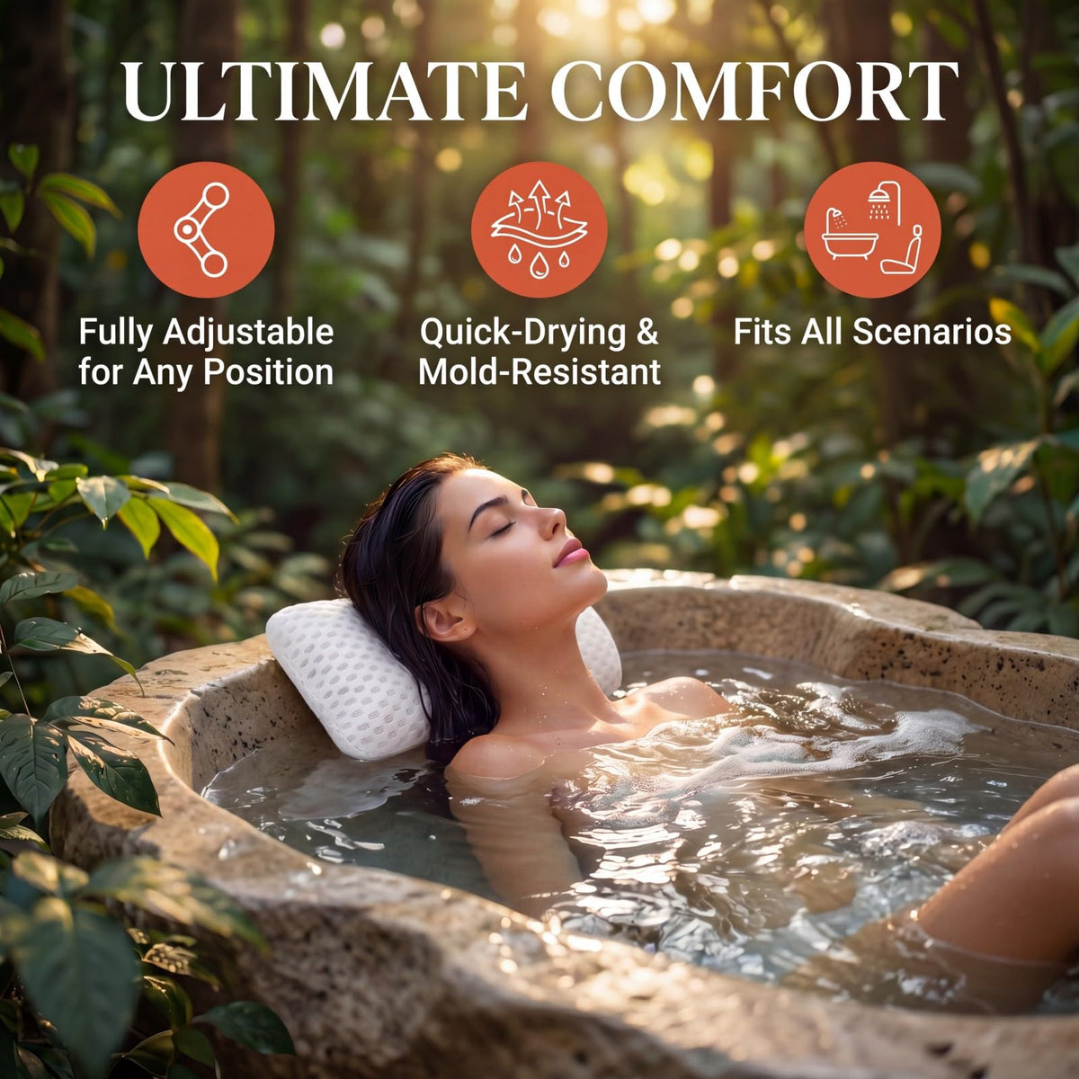 Vanstormy hot tub pillow universal-fit design fits most tubs