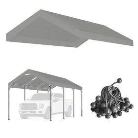 Vanteriam 10x20 carport top cover in grey provides durable weather protection