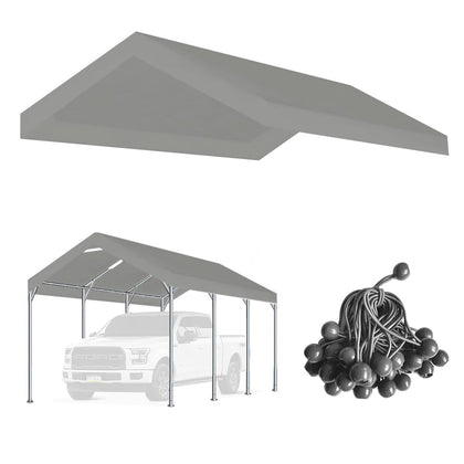 Vanteriam 10x20 carport top cover in grey provides durable weather protection