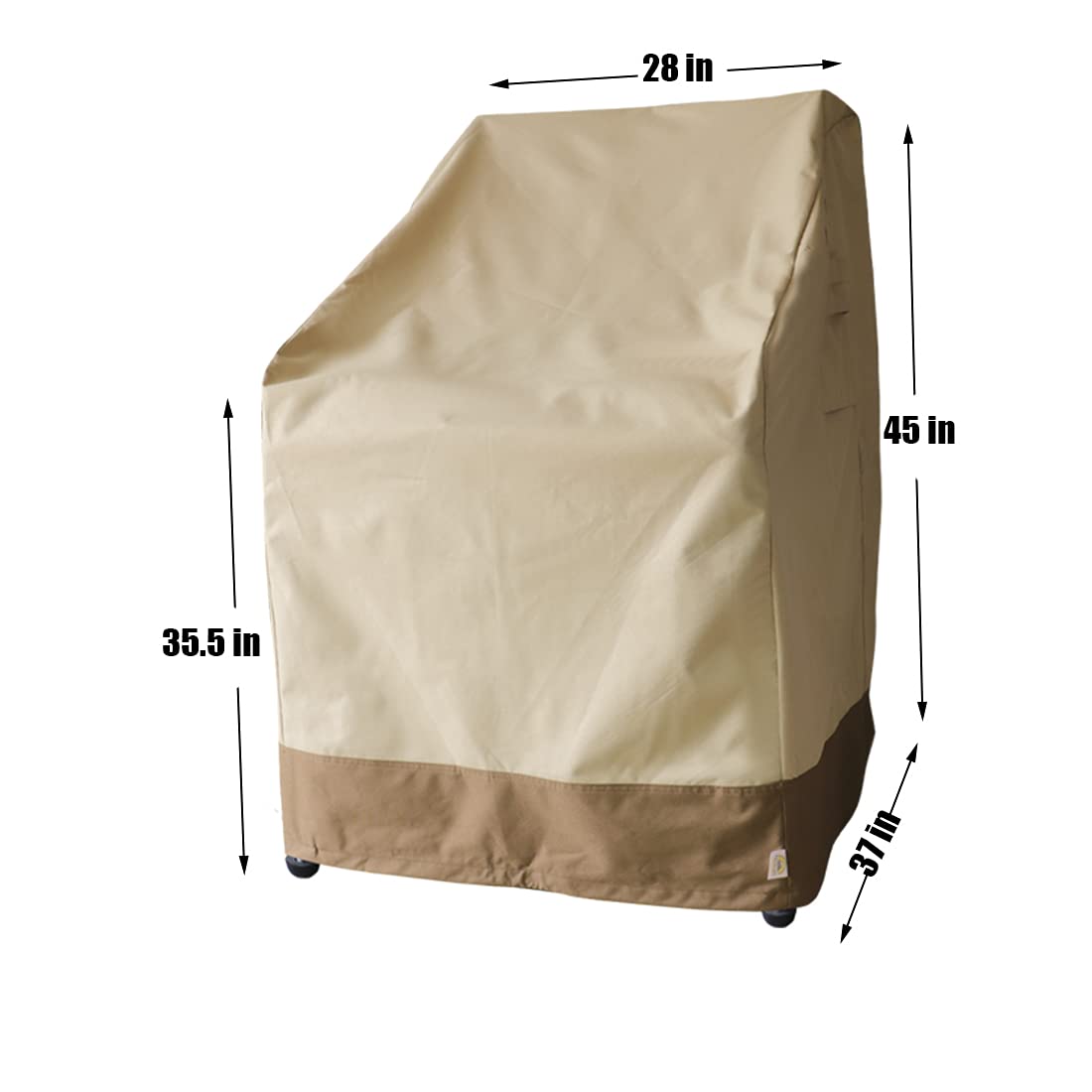 Padded handles on the Vanteriam cover for easy fitting and removal