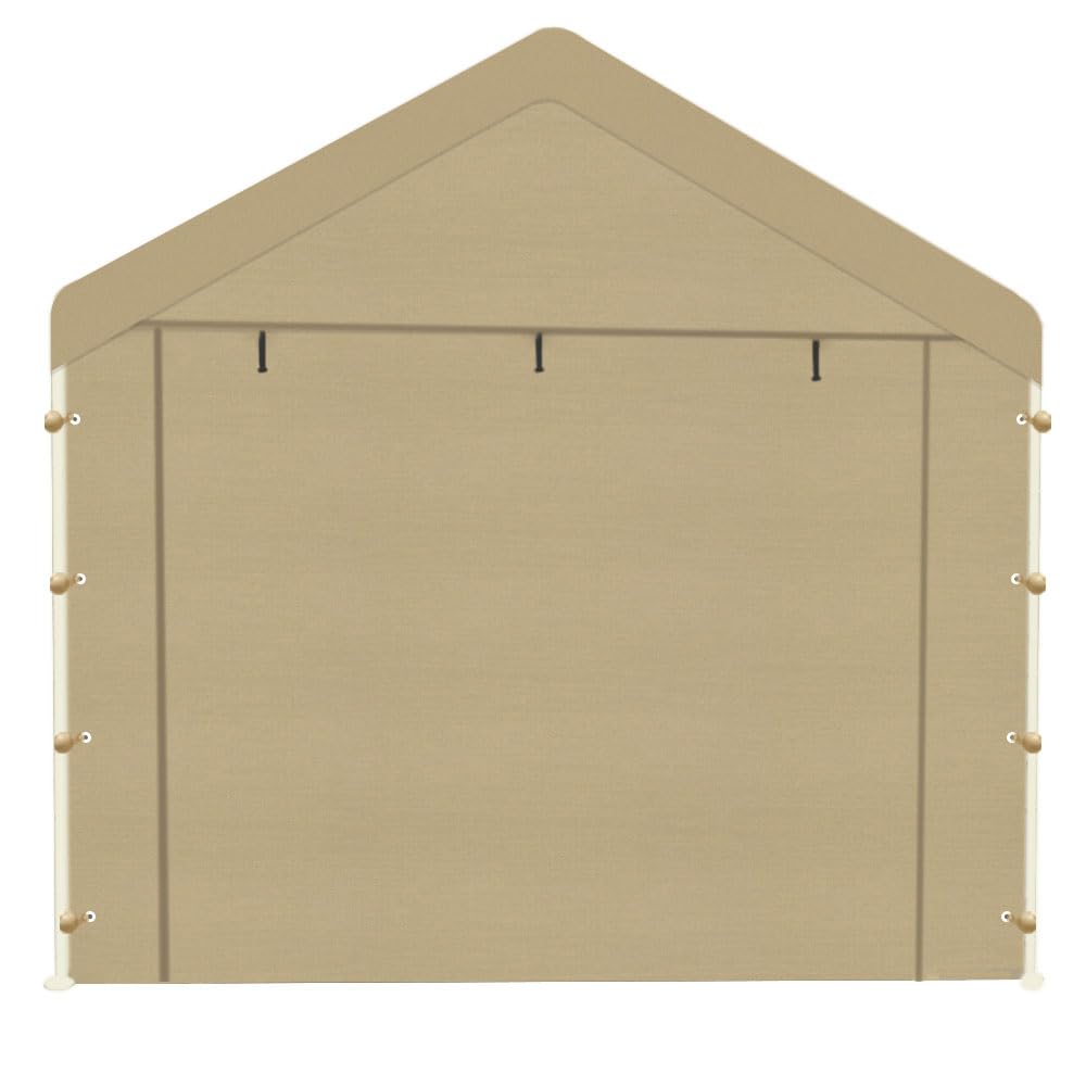 Vanteriam beige sidewall panel attached to carport