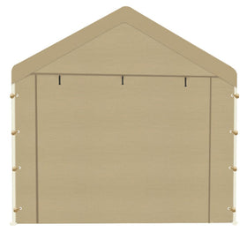 Vanteriam beige sidewall panel attached to carport