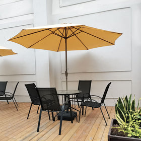 Vanteriam coffee umbrella cover featuring a zipper for easy fitting.