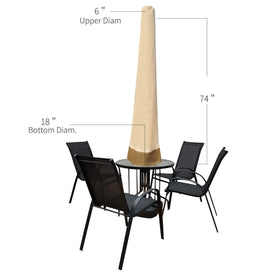 Vanteriam umbrella cover showing waterproof PVC coating against rain.