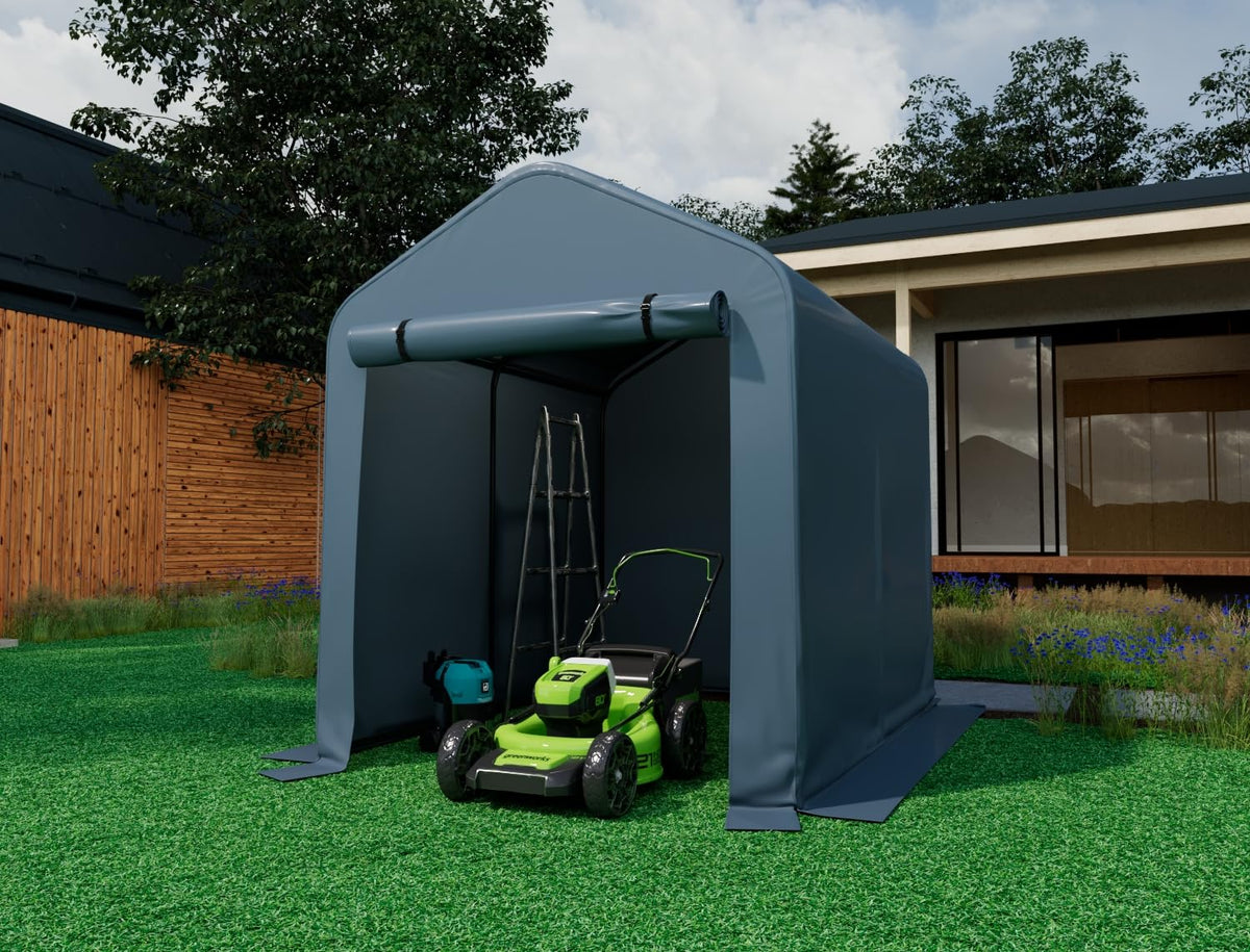 Vanteriam waterproof UV-resistant tarp cover protects gear from sun and rain.