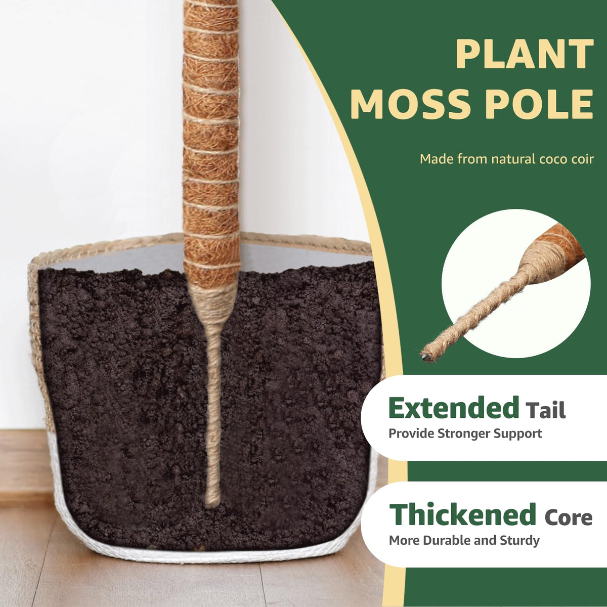 Vanut moss pole bendable design forms arch or spiral shapes for decorative climbs