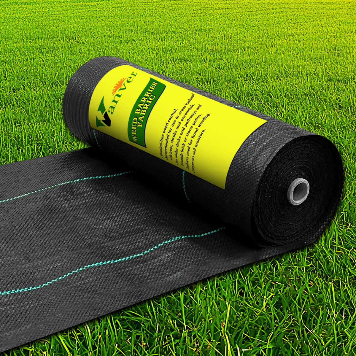 Vanver heavy-duty weed barrier fabric protecting a garden bed