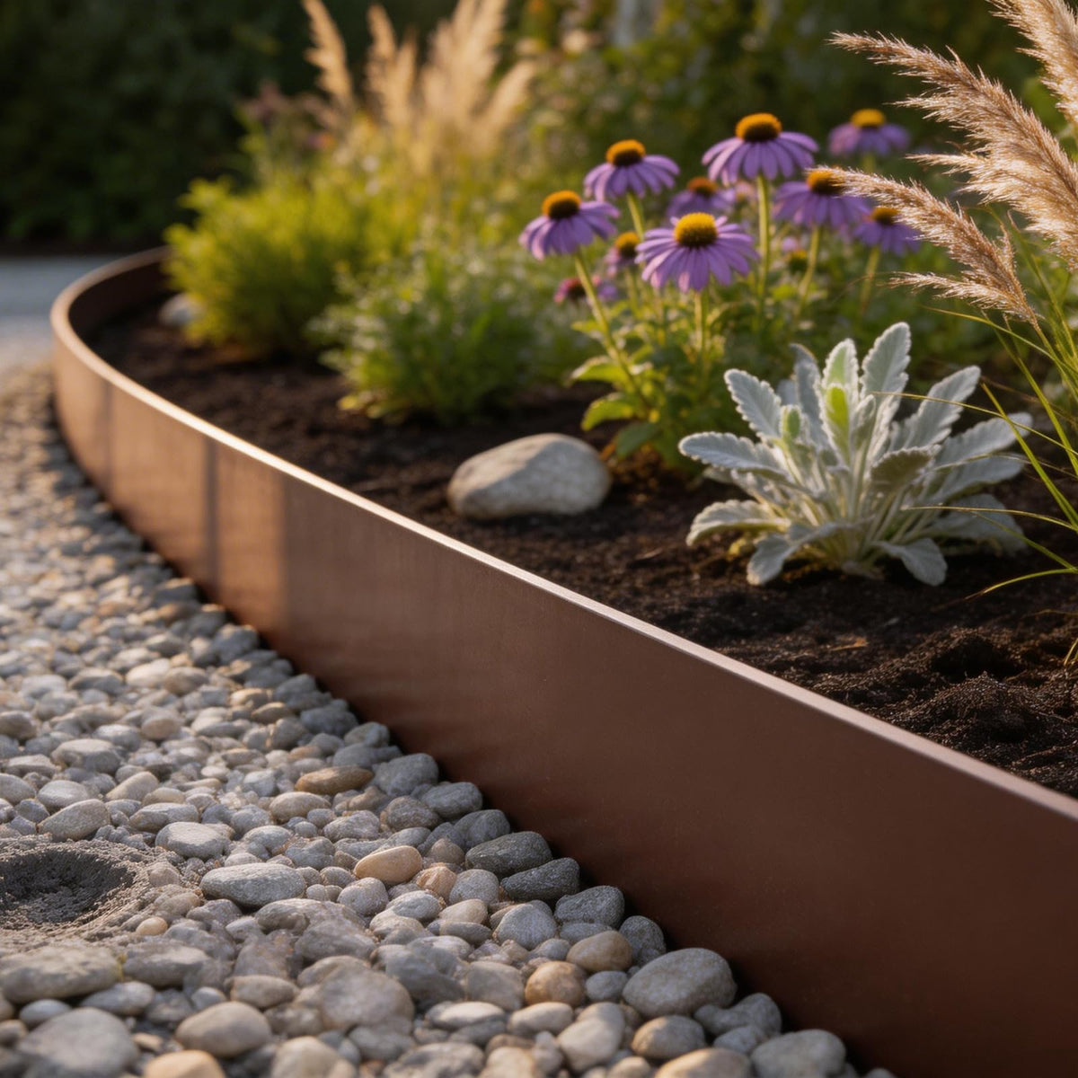 VAPOURSKY curve-friendly edging follows bends and circles with ease.