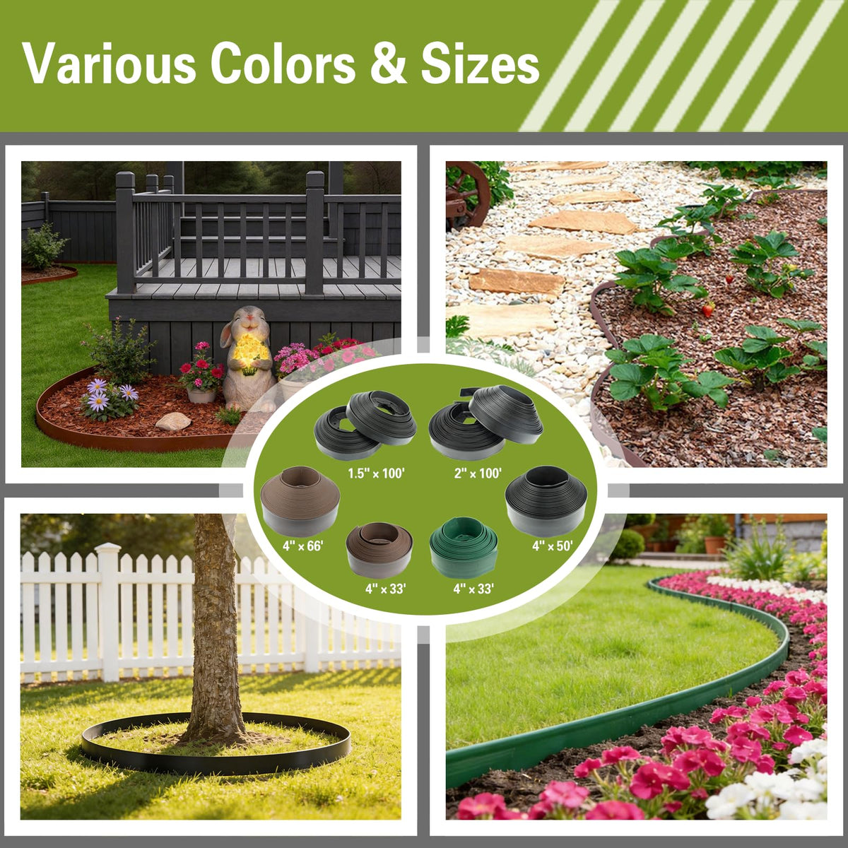 VAPOURSKY pathway border separates lawn from garden for clean lines.