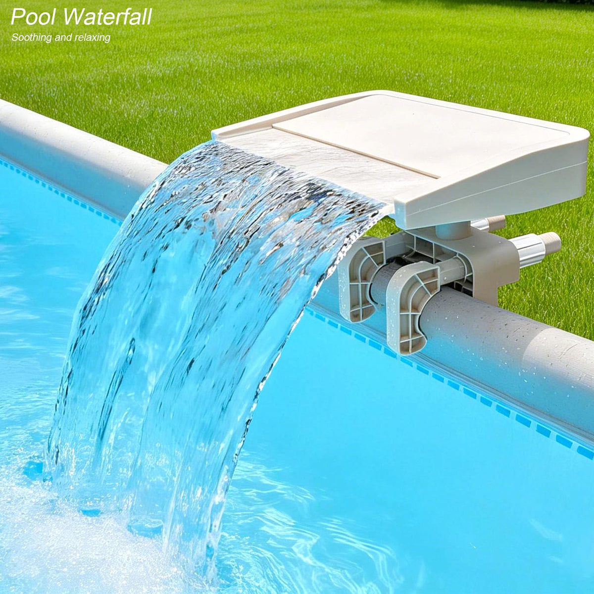 varesee pool-waterfall durable-pvc construction withstands heat