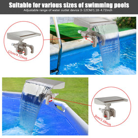 varesee pool-waterfall smooth-front-water-flow reduces spray