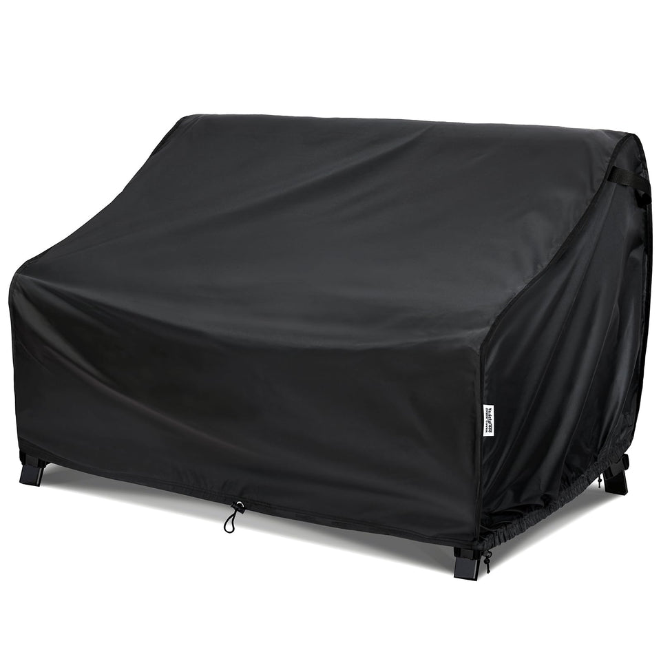 VARIETYFACE waterproof outdoor loveseat cover front view shields your sofa from rain and sun.