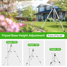 VASALAID 360-degree rotating sprinkler head provides complete coverage around the garden