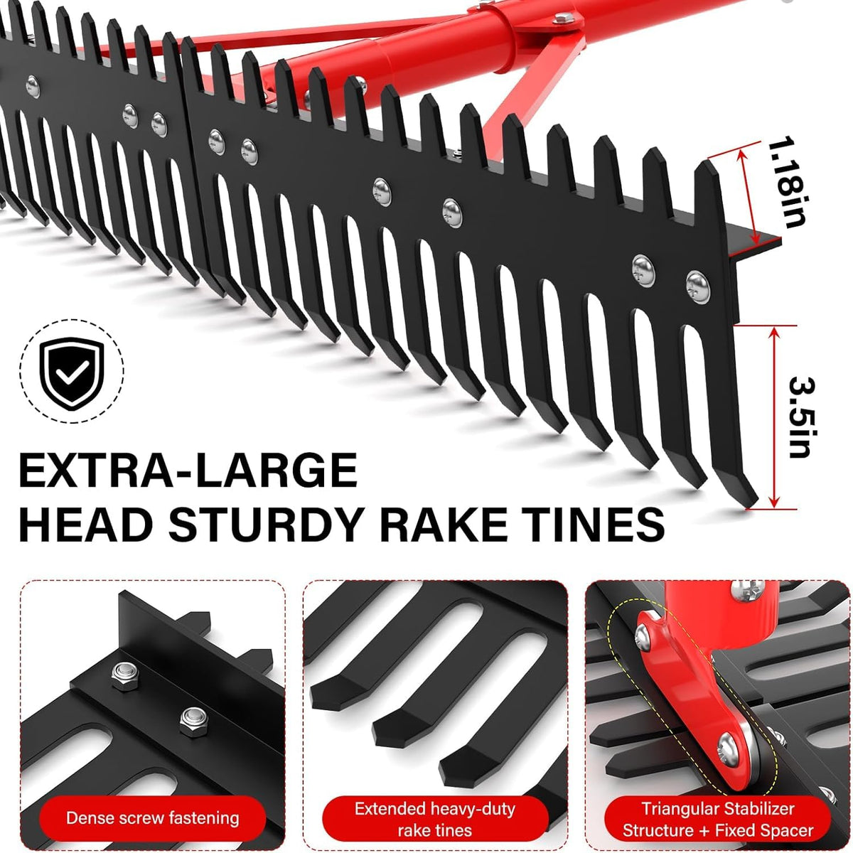 VASALAID Adjustable Aquatic Weed Rake side view highlighting dual-use design for surface and submerged weeds
